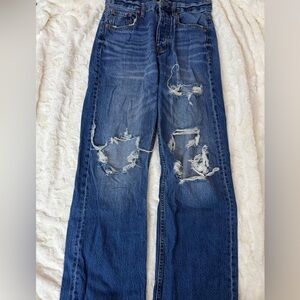 Aeropostale Dark Blue Distressed 90’s baggy jeans